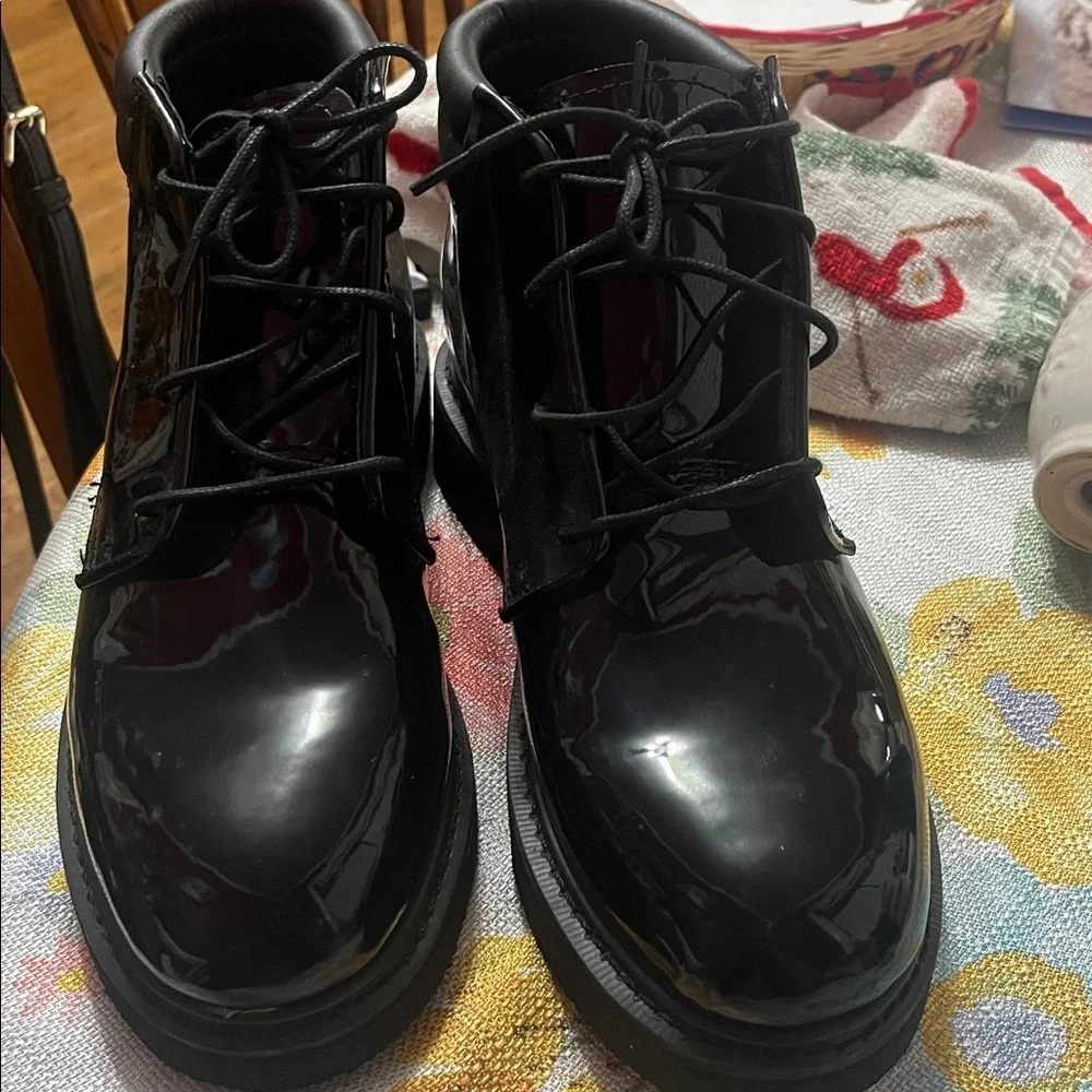 Rocky Dress Leather High Gloss Chukka Boots - Men's Polished Black Dress Shoes